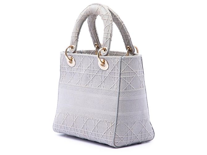 Dior Grau Canvas Cannage Lady D Lite Medium Braun - Ansicht 2