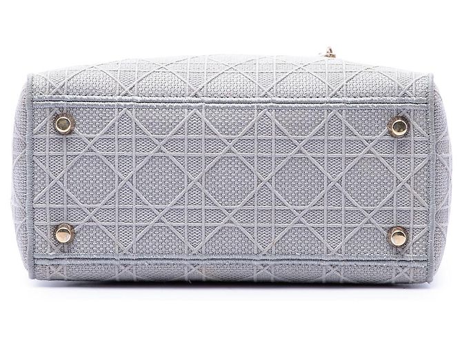 Dior Grau Canvas Cannage Lady D Lite Medium Braun - Ansicht 3