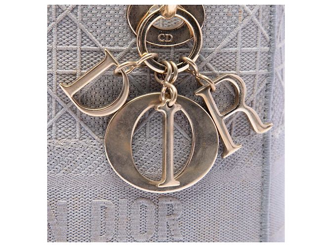 Dior Grau Canvas Cannage Lady D Lite Medium Braun - Ansicht 5