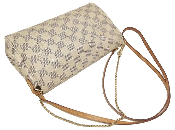 Louis Vuitton White Damier Azur Favorite MM Bianco - vista 3