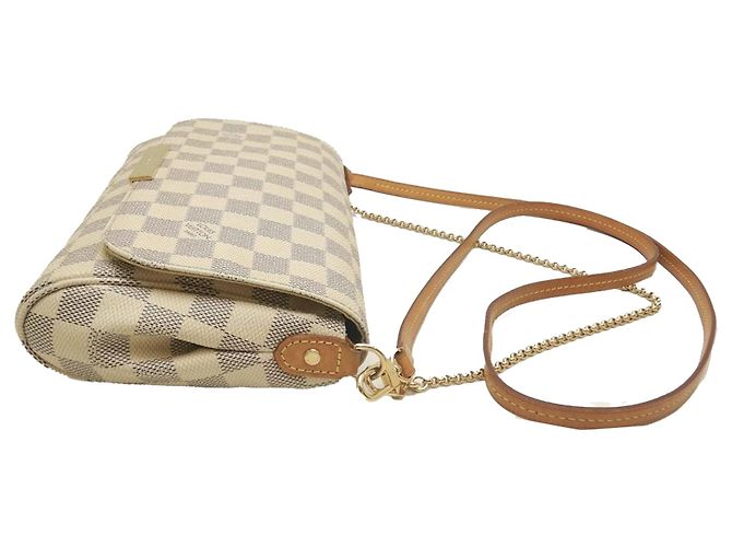 Louis Vuitton White Damier Azur Favorite MM Bianco - vista 4