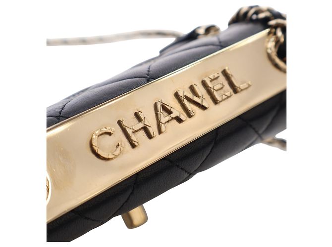 Chanel Black Mini gesteppte Lammhaut Trendy CC Chain Wallet Schwarz - Ansicht 11