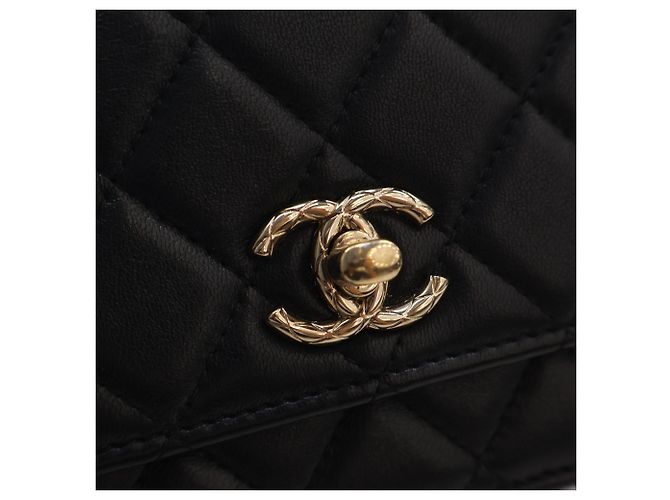 Chanel Black Mini gesteppte Lammhaut Trendy CC Chain Wallet Schwarz - Ansicht 12