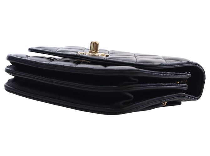 Chanel Black Mini gesteppte Lammhaut Trendy CC Chain Wallet Schwarz - Ansicht 5