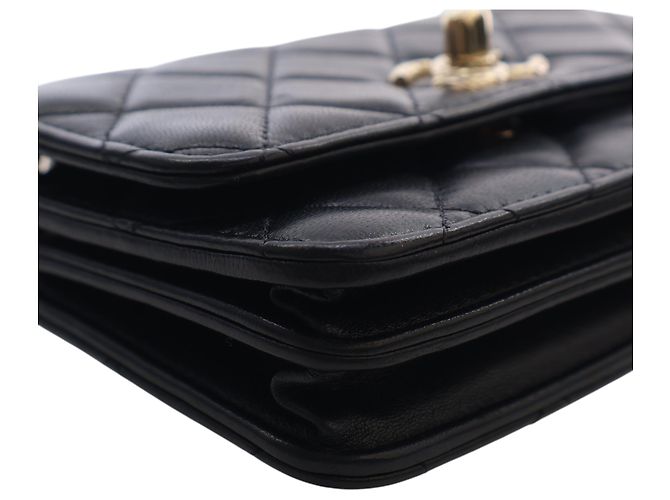 Chanel Black Mini gesteppte Lammhaut Trendy CC Chain Wallet Schwarz - Ansicht 6