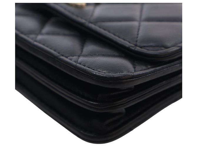 Chanel Black Mini gesteppte Lammhaut Trendy CC Chain Wallet Schwarz - Ansicht 7