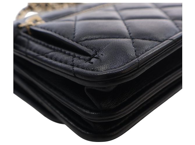 Chanel Black Mini gesteppte Lammhaut Trendy CC Chain Wallet Schwarz - Ansicht 8