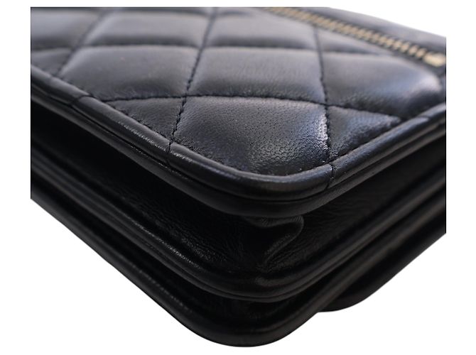 Chanel Black Mini gesteppte Lammhaut Trendy CC Chain Wallet Schwarz - Ansicht 9