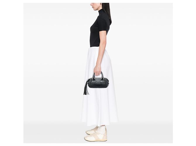 Borsa Bowler LAX Chanel in pelle di vitello granulata nera con nappa Nero - vista 5