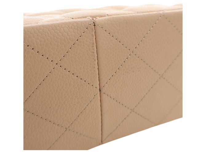 Chanel Beige Jumbo Classic Caviar Double Flap - vista 12
