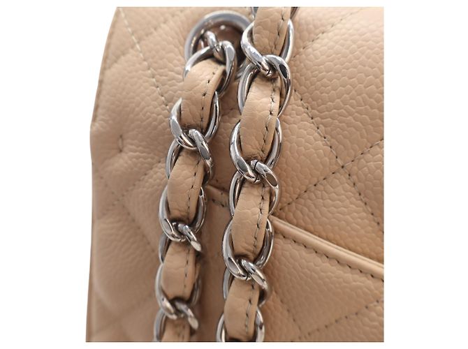 Chanel Beige Jumbo Classic Caviar Double Flap - vista 13