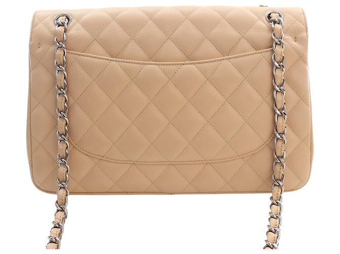 Chanel Beige Jumbo Classic Caviar Double Flap - vista 4