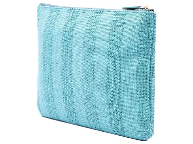 Clutch Chanel Blue Medium Tweed Deauville O Case - vista 2