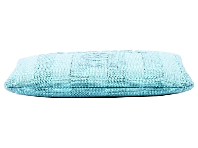 Clutch Chanel Blue Medium Tweed Deauville O Case - vista 3