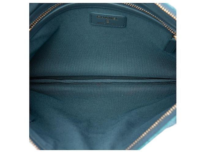 Clutch Chanel Blue Medium Tweed Deauville O Case - vista 4