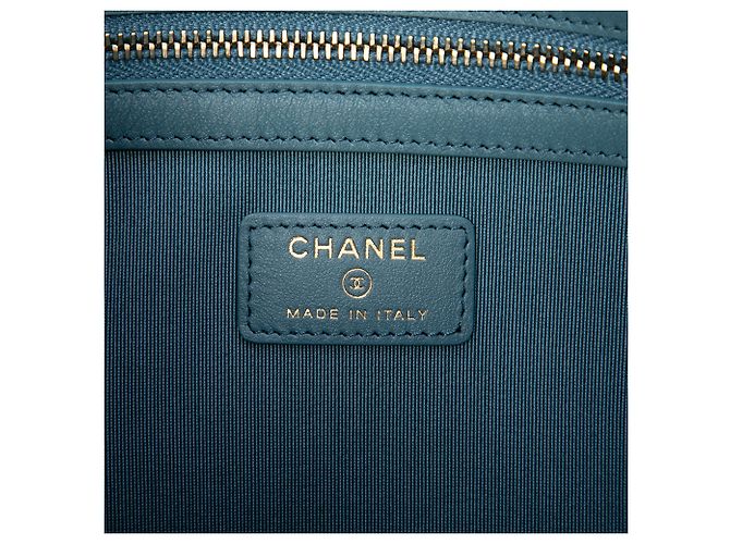 Clutch Chanel Blue Medium Tweed Deauville O Case - vista 5