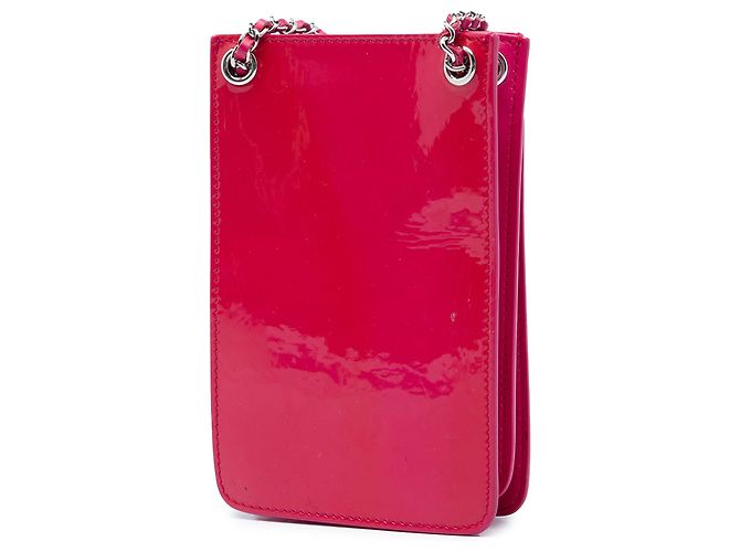 Portacellulare a tracolla Chanel Pink CC Patent Rosa - vista 2