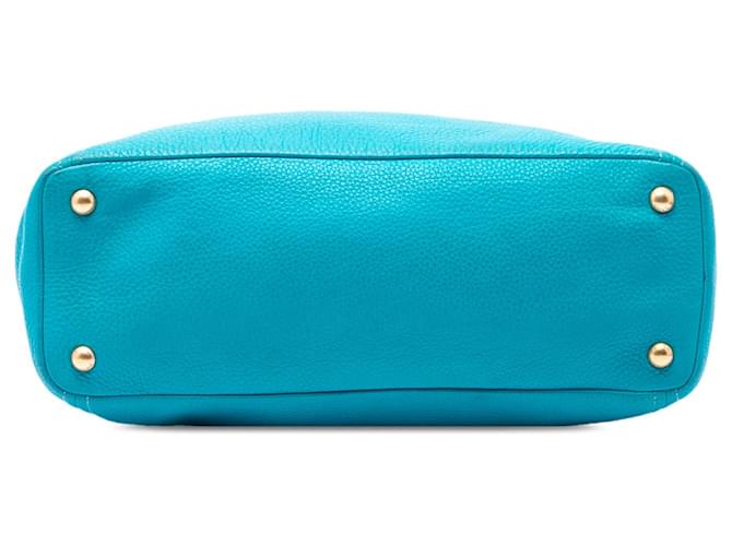 Tote Open Convertible Prada Blue Vitello Daino - vista 3