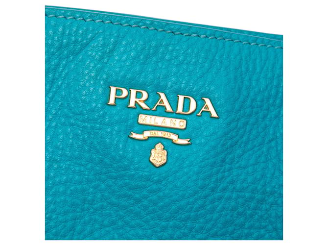 Tote Open Convertible Prada Blue Vitello Daino - vista 5