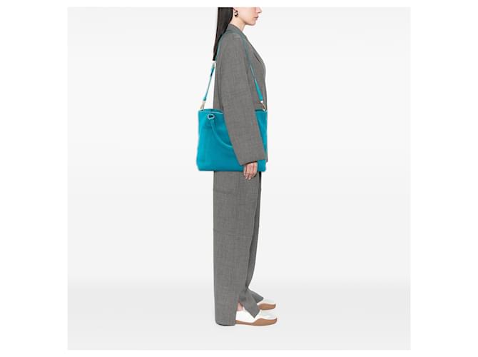 Tote Open Convertible Prada Blue Vitello Daino - vista 6
