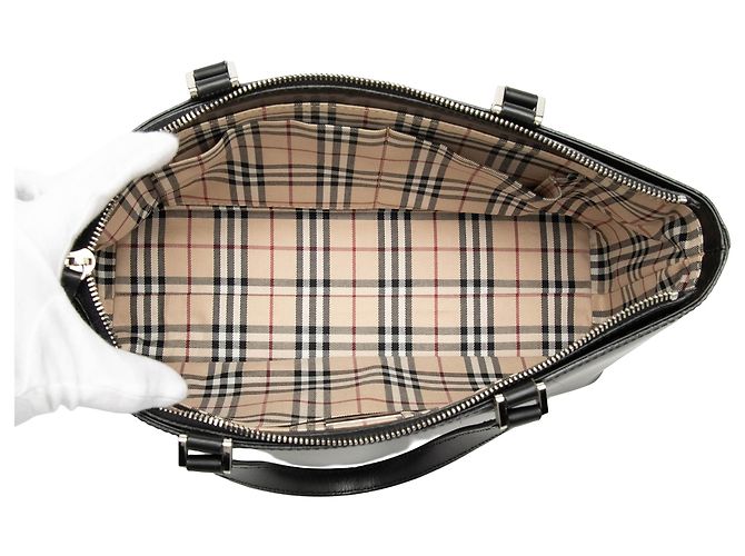 Borsa a mano in pelle nera Burberry Nero - vista 4
