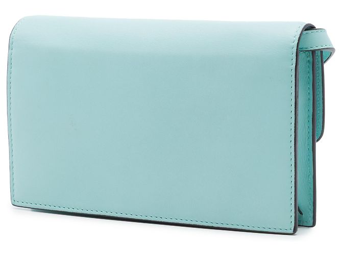 Portafoglio Gucci blu in pelle di vitello con logo Interlocking G con tracolla Blu chiaro - vista 2