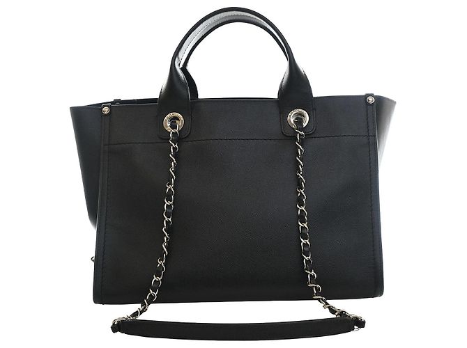 Tote Chanel Black Small Studded Caviar Deauville Nero - vista 2