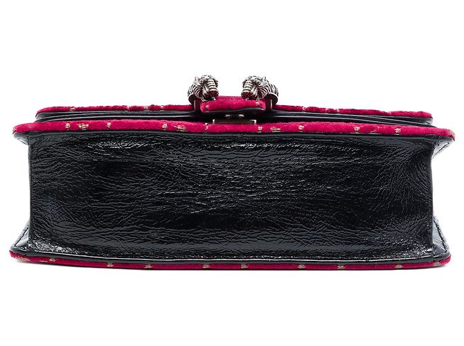 Borsa a tracolla Gucci Red Medium GG Velvet Dionysus Rosso - vista 3
