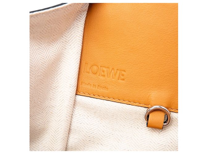 Borsa Hammock LOEWE bianca Medium Bicolor in pelle di vitello granulata Bianco Bianco sporco - vista 5