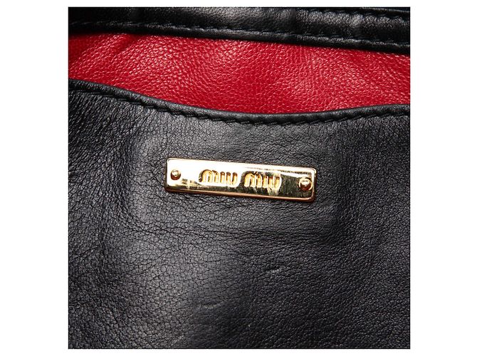 Miu Miu Borsa a tracolla biker in nappa matelassé nero - vista 5
