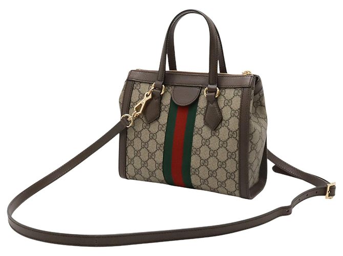 Borsa Gucci Beige Small GG Supreme Ophidia - vista 2