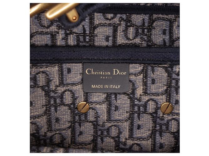 Borsa Saddle in tela ricamata Dior Blue Oblique - vista 5