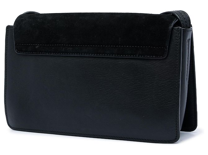 Chloé Faye Crossbody in scamosciato e pelle di vitello nero, piccola - vista 2