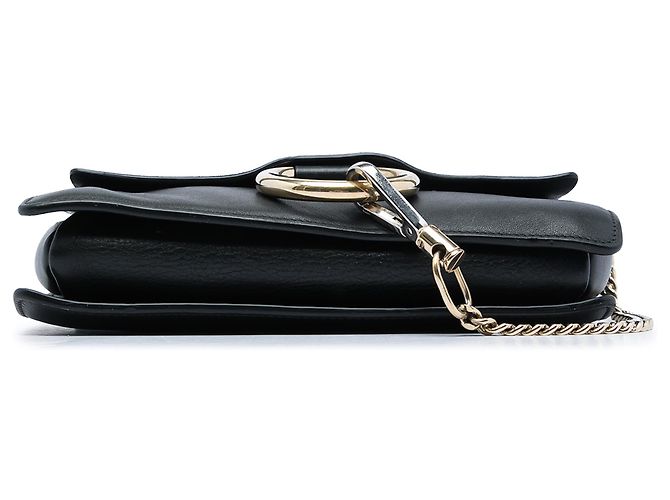 Chloé Faye Crossbody in scamosciato e pelle di vitello nero, piccola - vista 3