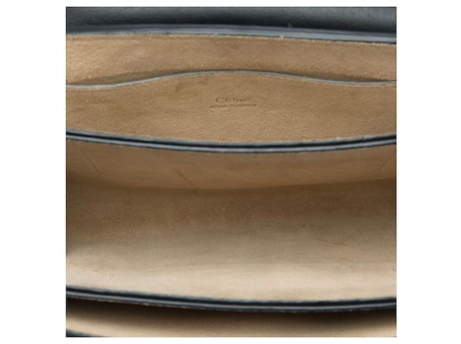 Chloé Faye Crossbody in scamosciato e pelle di vitello nero, piccola - vista 5