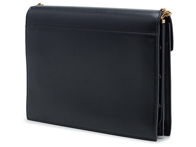 Borsa Saint Laurent Cassandra con chiusura monogramma in pelle di vitello liscia nera Nero - vista 2