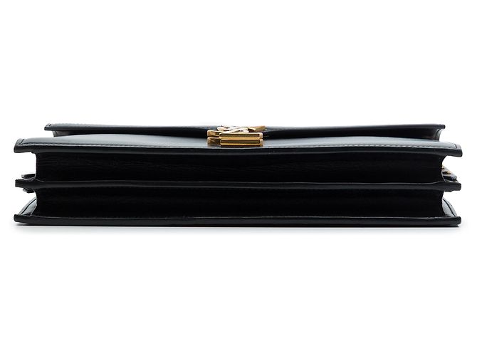 Borsa Saint Laurent Cassandra con chiusura monogramma in pelle di vitello liscia nera Nero - vista 3