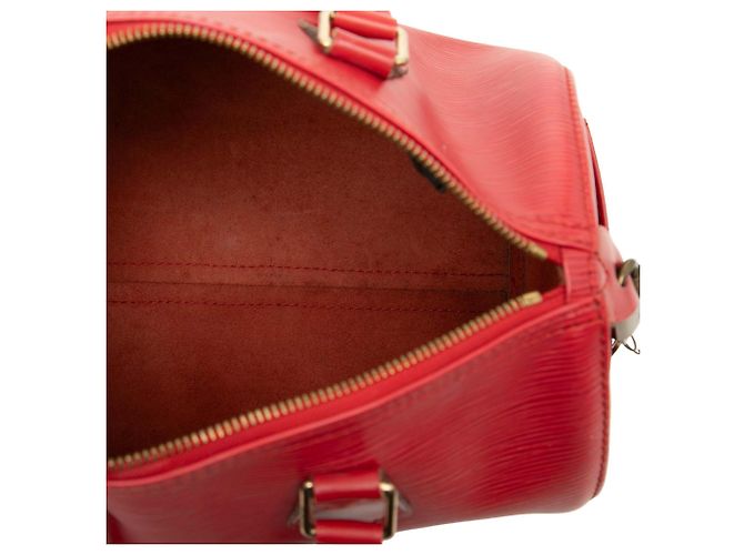Louis Vuitton Speedy 30 in pelle Epi rossa Rosso - vista 4