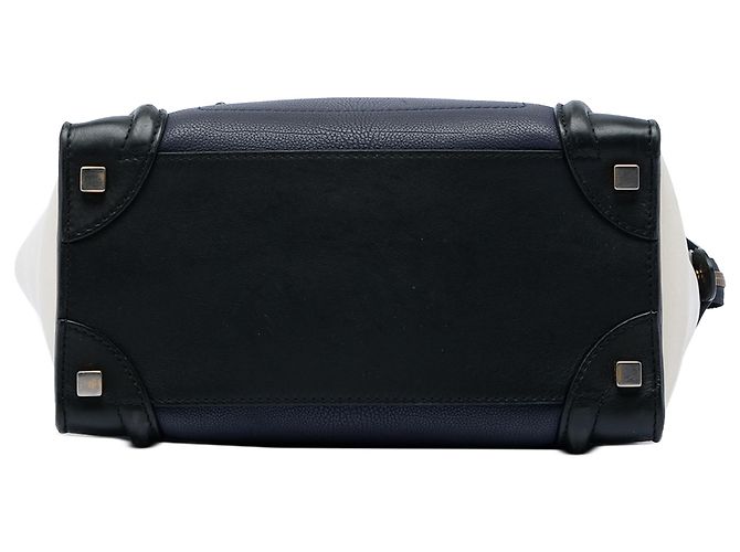 Luggage Céline Borsa Tote Celine Blue Micro Tricolor in pelle Blu navy - vista 3