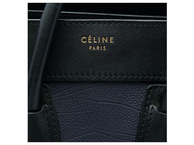 Luggage Céline Borsa Tote Celine Blue Micro Tricolor in pelle Blu navy - vista 5