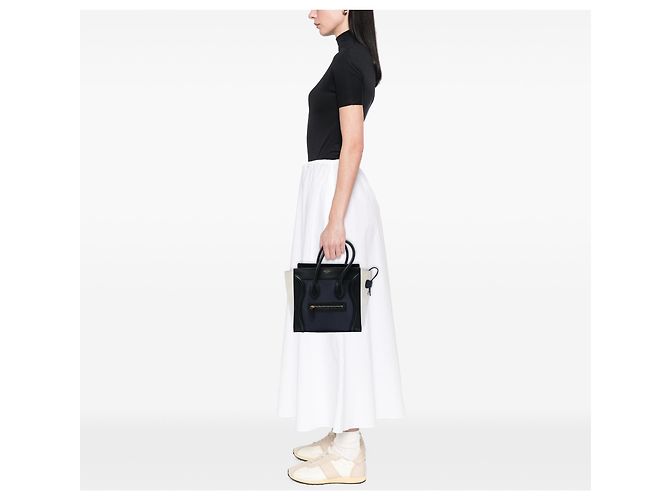 Luggage Céline Borsa Tote Celine Blue Micro Tricolor in pelle Blu navy - vista 6