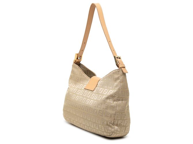 Borsa a tracolla Fendi in tela Zucchino beige - vista 2