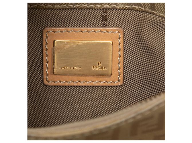 Borsa a tracolla Fendi in tela Zucchino beige - vista 5
