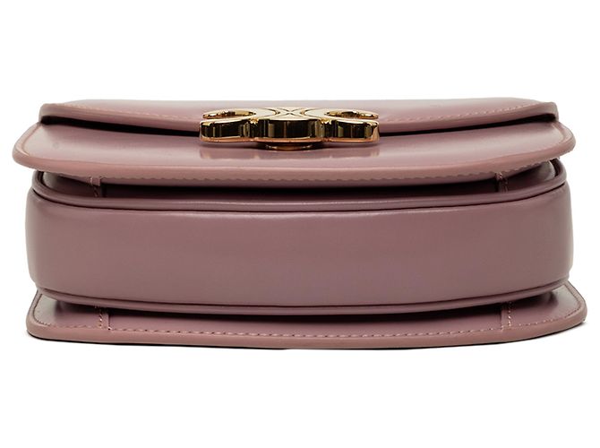 Céline Borsa Celine Clea Mini in pelle di vitello lucida rosa - vista 3