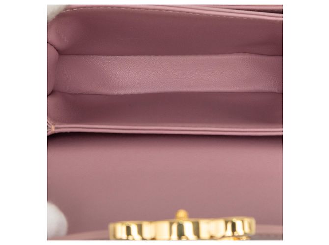 Céline Borsa Celine Clea Mini in pelle di vitello lucida rosa - vista 4