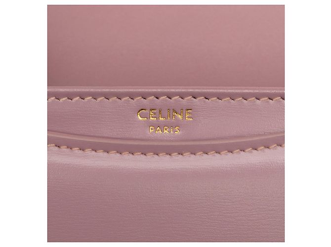 Céline Borsa Celine Clea Mini in pelle di vitello lucida rosa - vista 5