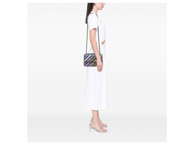 Bottega Veneta Borsa Small Nappa Diagonal Stripe Viola Porpora - vista 6