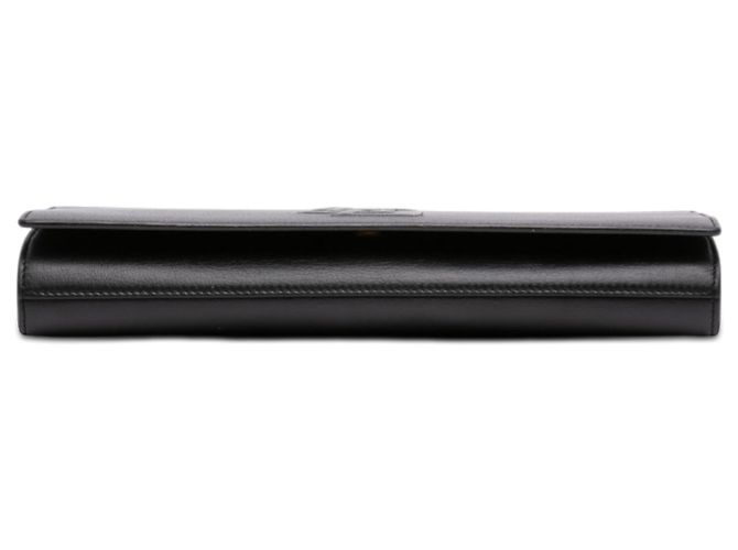 Clutch Belle De Jour in pelle di vitello nera con monogramma grande Saint Laurent Nero - vista 3
