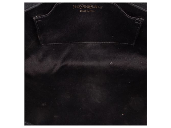 Clutch Belle De Jour in pelle di vitello nera con monogramma grande Saint Laurent Nero - vista 4