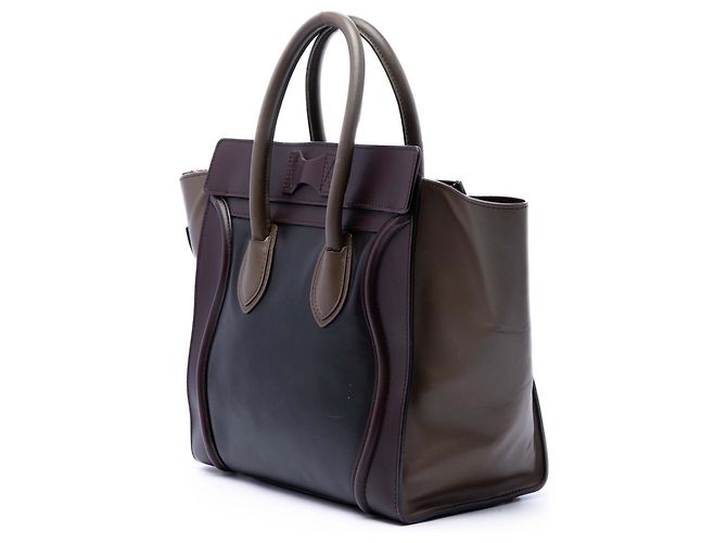 Céline Celine Black Mini Tricolor Calfskin Luggage Tote Nero - vista 2